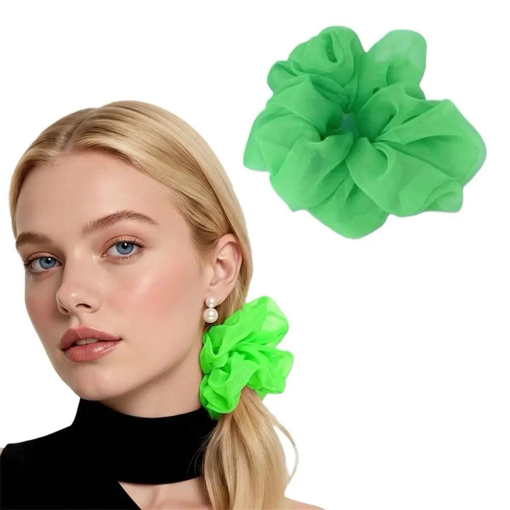 New Chiffon Scrunchie Hair Tie XLarge Green